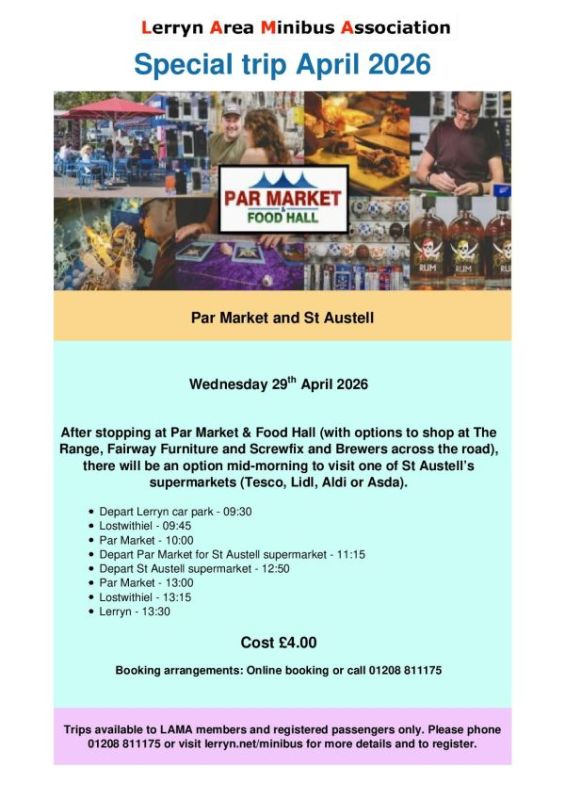 LAMA Special Trip to Par Market and St Austell